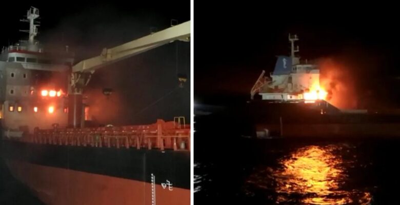 Sinop’ta gemi yangını; yaralılar var, gemi kaptanı kayıp